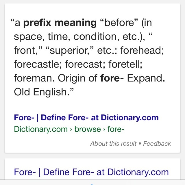 What does the prefix fore mean?-example-1