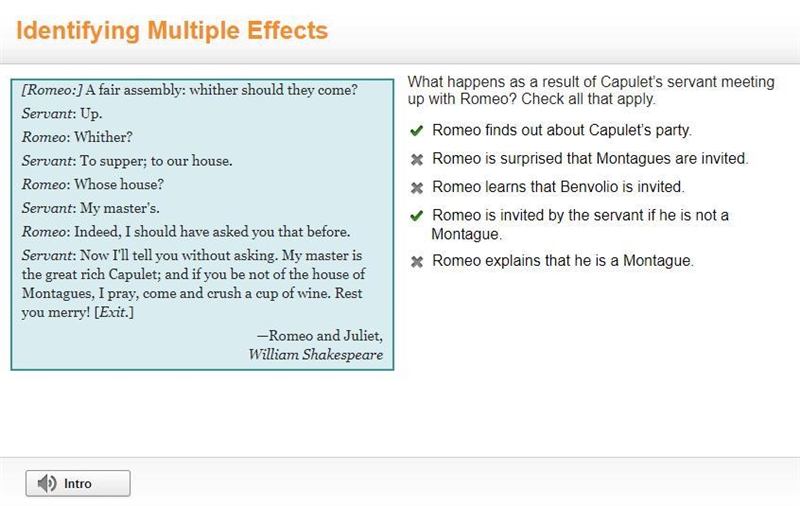 Here's the passage: [Romeo:] A fair assembly: whither should they come? Servant: Up-example-1