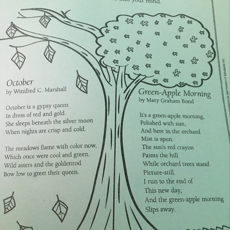 3.Describe the rhyme pattern in "October" 4.What weather words could describe-example-1