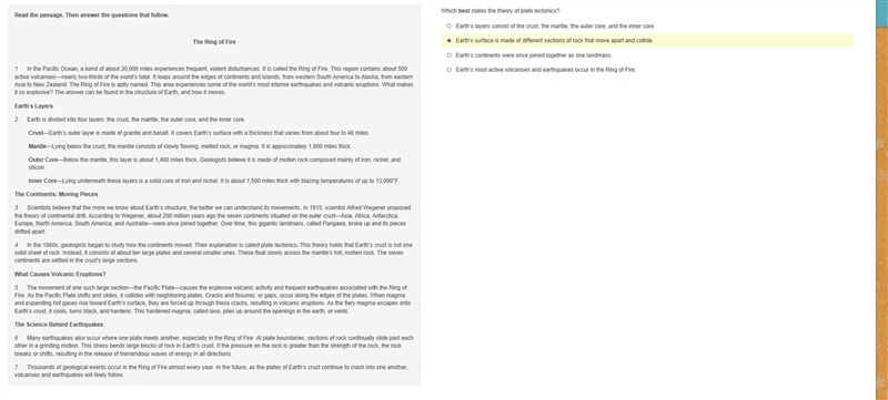 Which best states the theory of plate tectonics? (20 points)-example-1