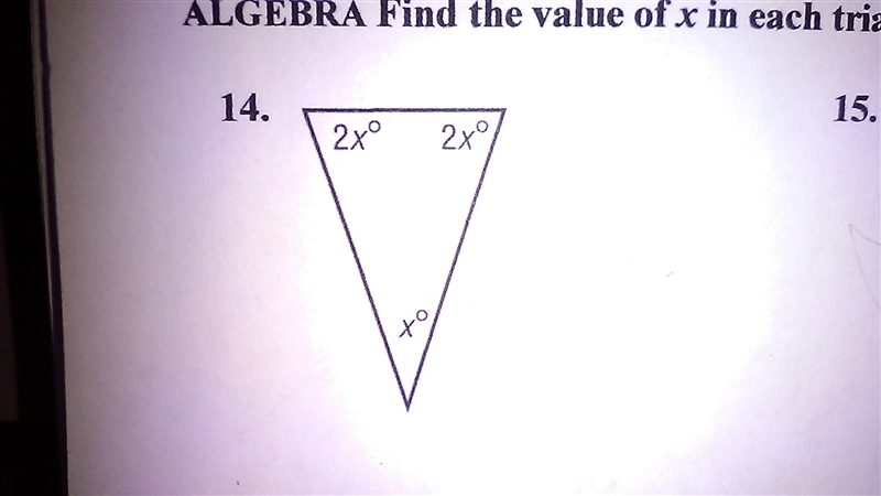 Find the value of x in this triangle-example-1