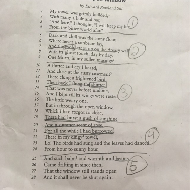 How does the alliteration in lines 19&20 change the mood of the poem? A.The lines-example-1