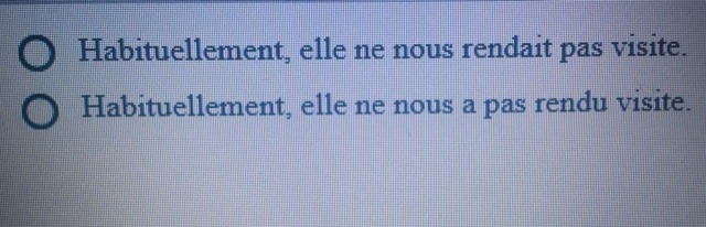 Decide whether each isolated sentence makes more sense in the “imparfait” or the “pass-example-1