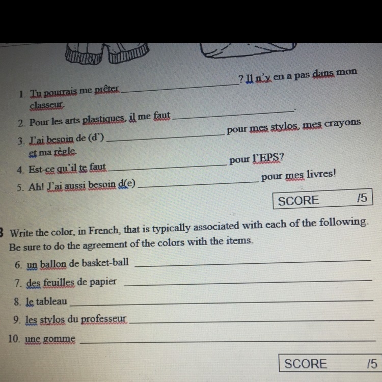 Please help with my french I don't know what I'm doing the questions are in the picture-example-1