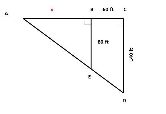 Which similarity criteria can be used to prove that Δ ABE ∼ ΔACD? What is the length-example-1