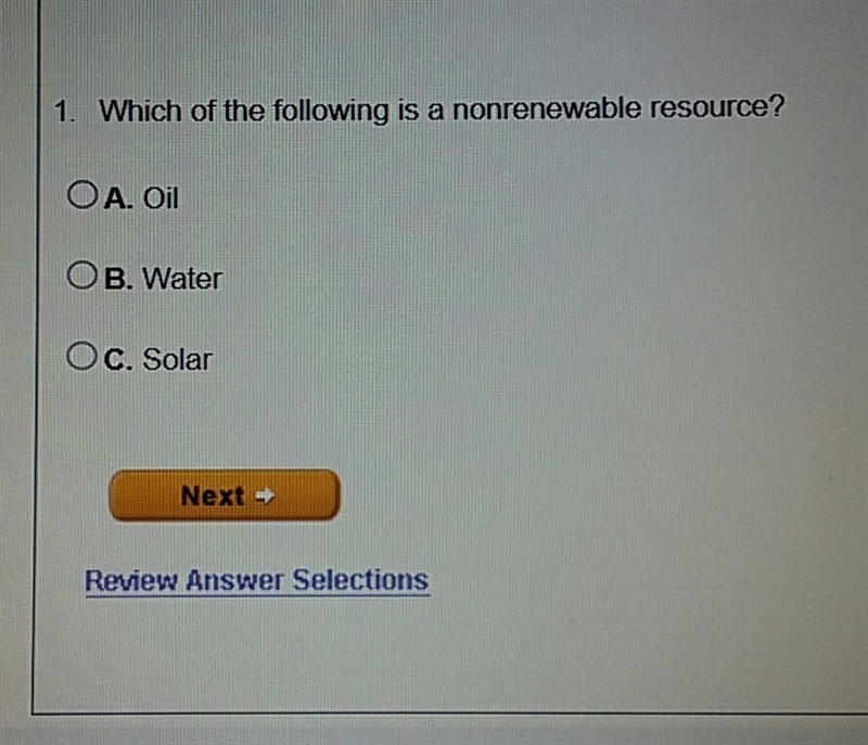 Which of the following is a non-renewable resource-example-1