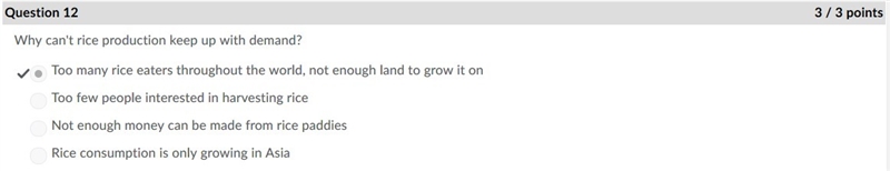 Why can’t rice production keep up with demand? A. Stagnant economy B. Increase political-example-1