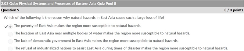 Which of the following is the reason why natural hazards in East Asia cause such a-example-1