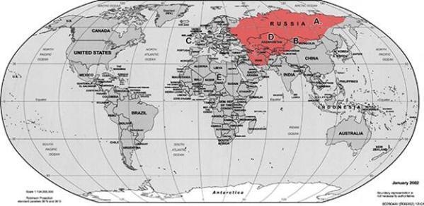 What might Halford Mackinder argue about the shaded region of the map? A)The key to-example-1