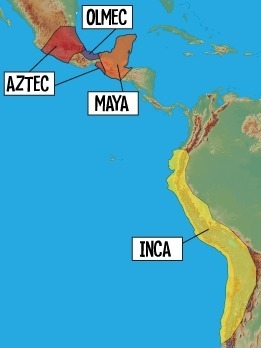 Given the image below, which statement is true? A. The Maya, Aztec, Olmec, and Inca-example-1