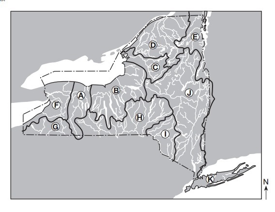 Base your answers to questions 39 through 41 on the map below and on your knowledge-example-1