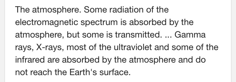 What stops some forms of electromagnetic radiation from reaching earth surface?-example-1