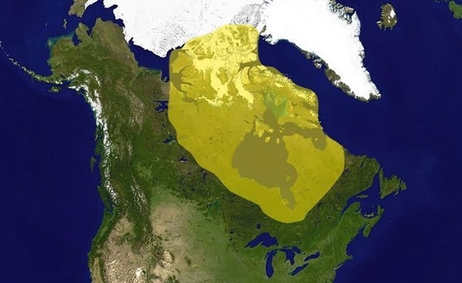 The yellow highlighted area represents the geological formation known as A the frozen-example-1