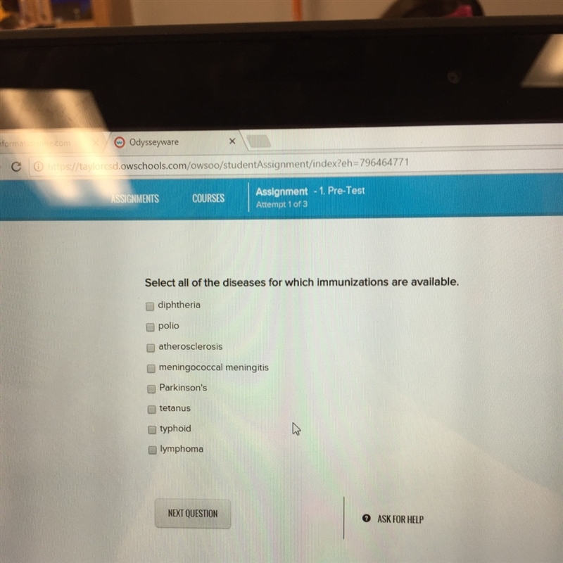 Select all of the diseases for which immunization are available-example-1