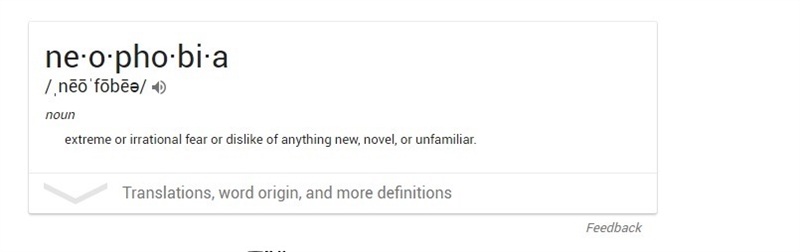 A dislike for anything new or unfamiliar is called A. umami B. neophobia. C. preference-example-1