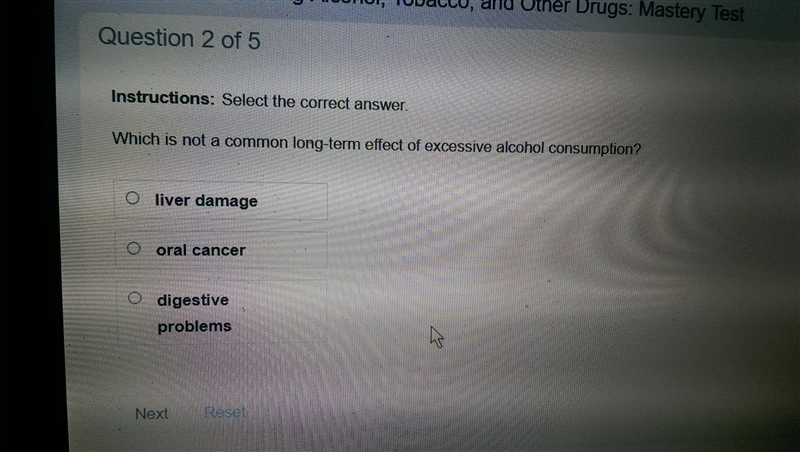 Which is not a common long-term effect of excessive alcohol consumption?-example-1