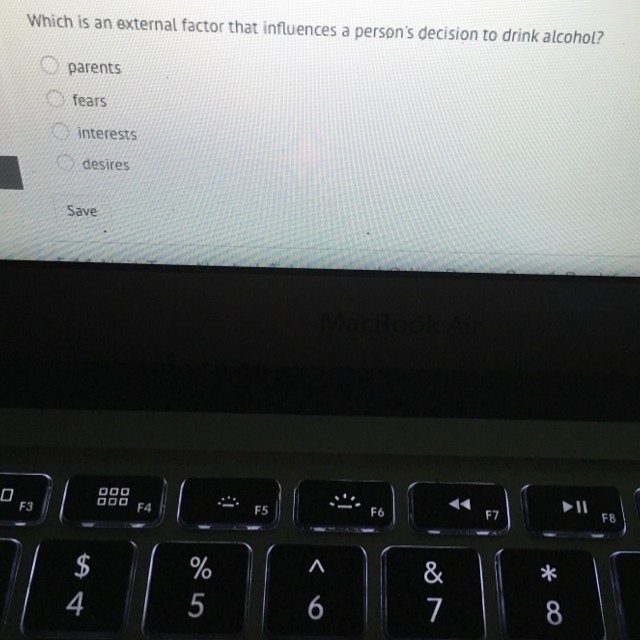 Which is an external factor that influences a person’s decision to drink alcohol?? A-example-1