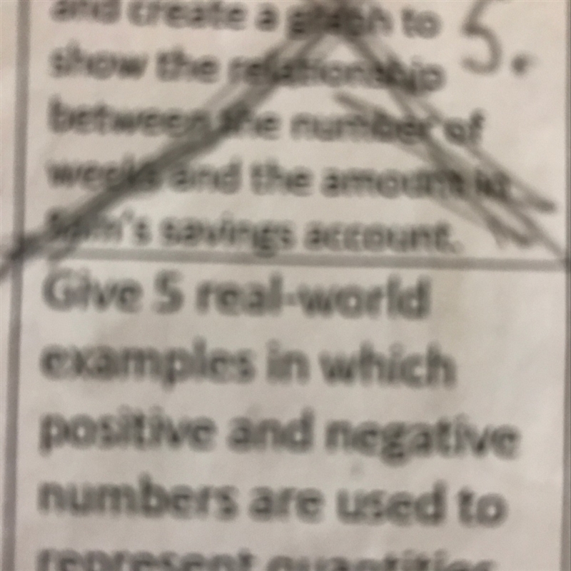 Give five real world examples in which positive and negative numbers are used to represent-example-1