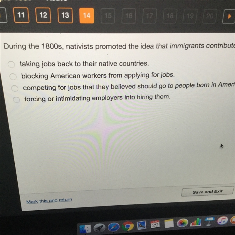 During the late 1800s nativist promoted the idea that immigrants contributed to unemployment-example-1