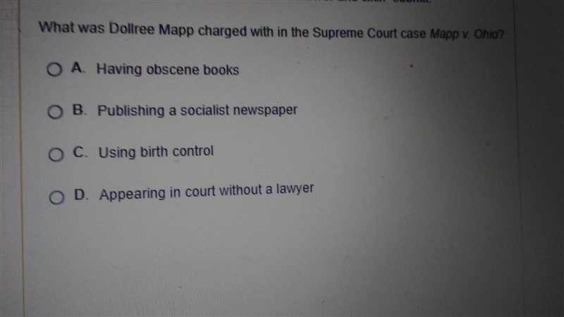 What was dollree mapp charged with in the supreme court case mapp v ohio-example-1