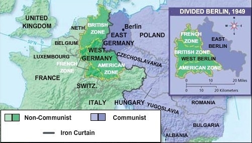 According to the map below, how did Europe change after World War II? A. Italy was-example-1