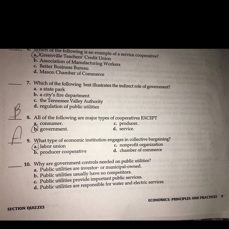 Can anyone help me out with #7 & #10 please? Read the chapter over a dozen times-example-1