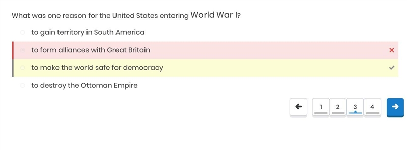 Which of the following was a reason for the United States entering World War I? A-example-1