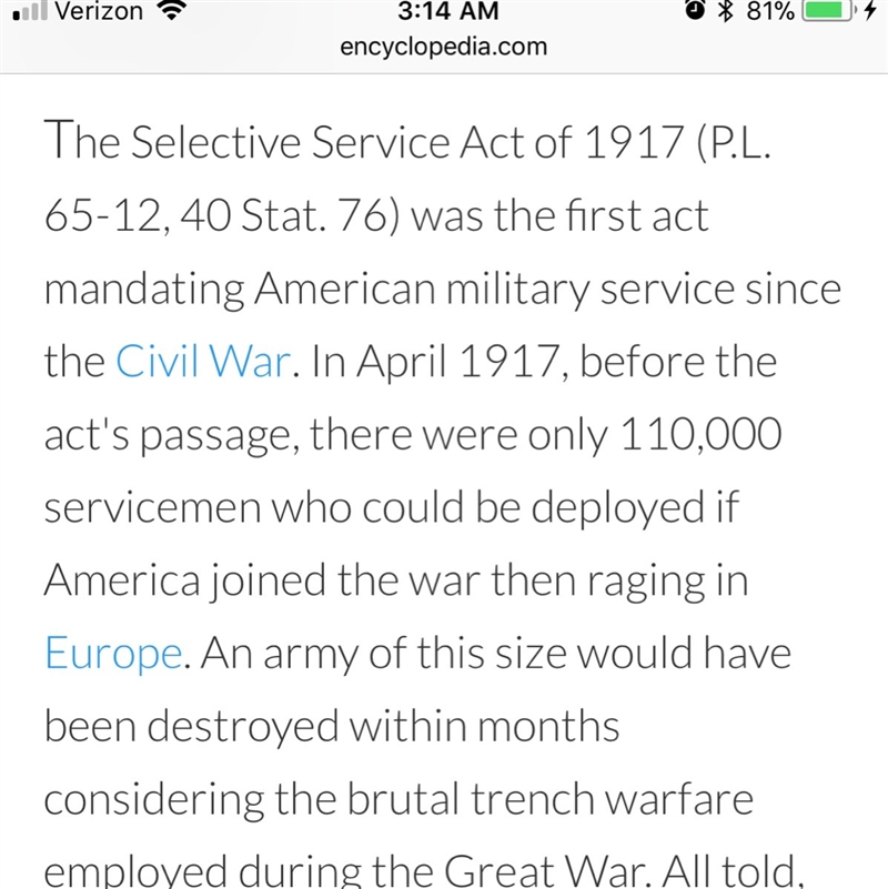 Write a brief paragraph explaining the significance of the selective service act in-example-1