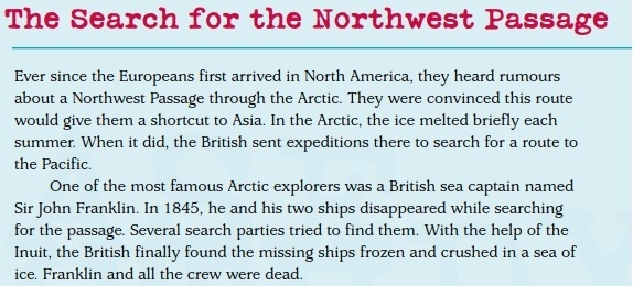 Why were explorers looking for a northwest passage?-example-1