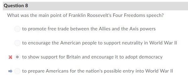 What was the main point of Franklin Roosevelt's Four Freedoms speech?-example-1