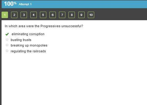 In which area were the Progressives unsuccessful?-example-1