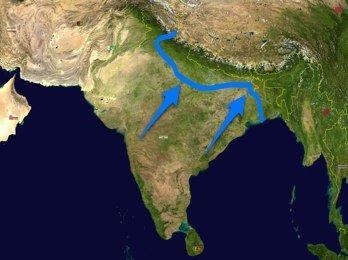 The blue lines on this map are pointing to what river?-example-1