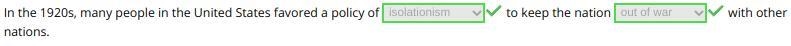 In the 1920s, many people in the United States favored a policy of to keep the nation-example-1