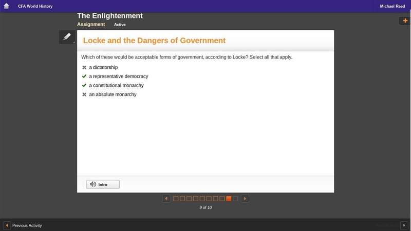 Which of these would be acceptable forms of government, according to locke? select-example-1