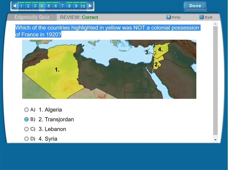 Which of the countries highlighted in yellow was NOT a colonial possession of France-example-1