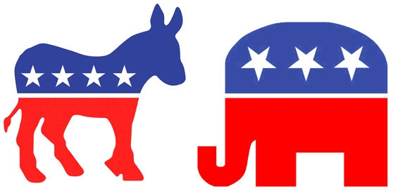 Who first used a donkey to symbolize the Democratic Party and an elephant to symbolize-example-1