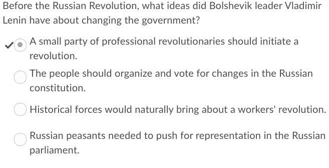 Before the russian revolution, what ideas did bolshevik leader vladimir lenin have-example-1