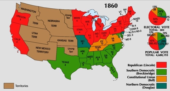 How did slavery and nativism contribute to the event shown on this map? (I cannot-example-1