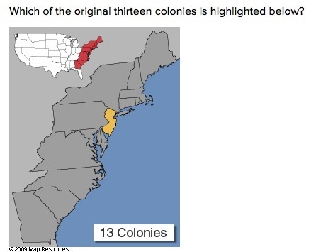 Which of the original thirteen colonies is highlighted below?-example-1