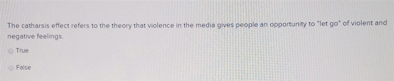 The catharsis effect refers to the theory that violence in the media gives people-example-1