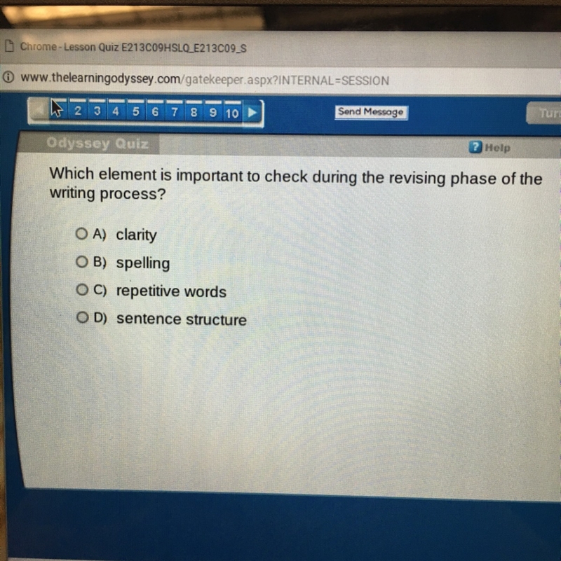 Which element is important to check during the revising phase of the writing process-example-1