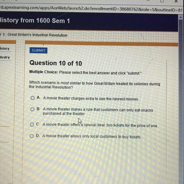 How did great britain treat their colonies during the industrial revolution-example-1