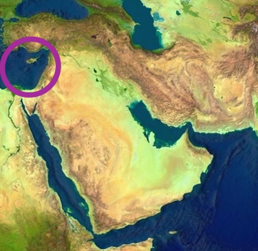 Circled in purple on the map above, the __________ Sea is a major body of water located-example-1