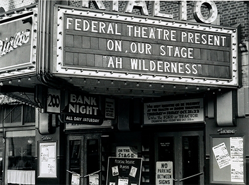 Which agency staged the production advertised in this photograph? A)Civilian Conservation-example-1