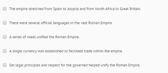 Mark the statement if it describes the roman empire at its height. choose ALL answers-example-1