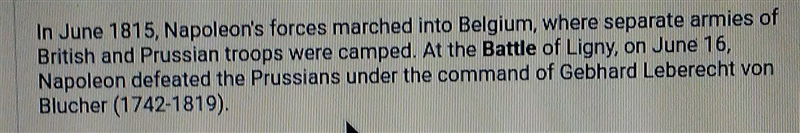 What impact did the battle of Waterloo have on the world-example-1