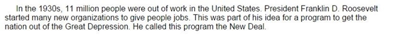 One organization of the New Deal was the Works Progress Administration or WPA. What-example-1