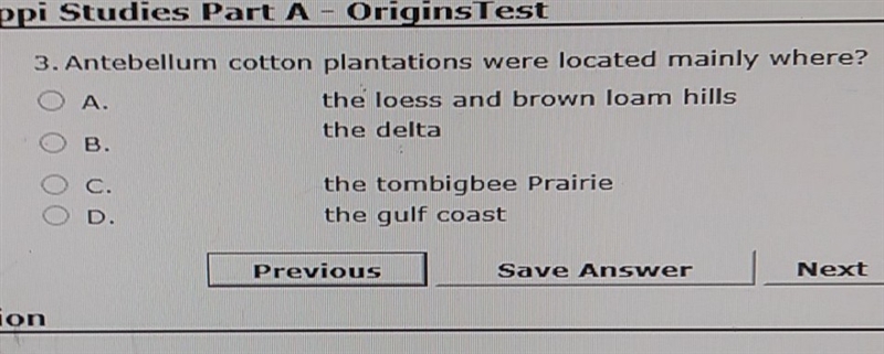 Antebellum cotton plantations were located mainly where-example-1