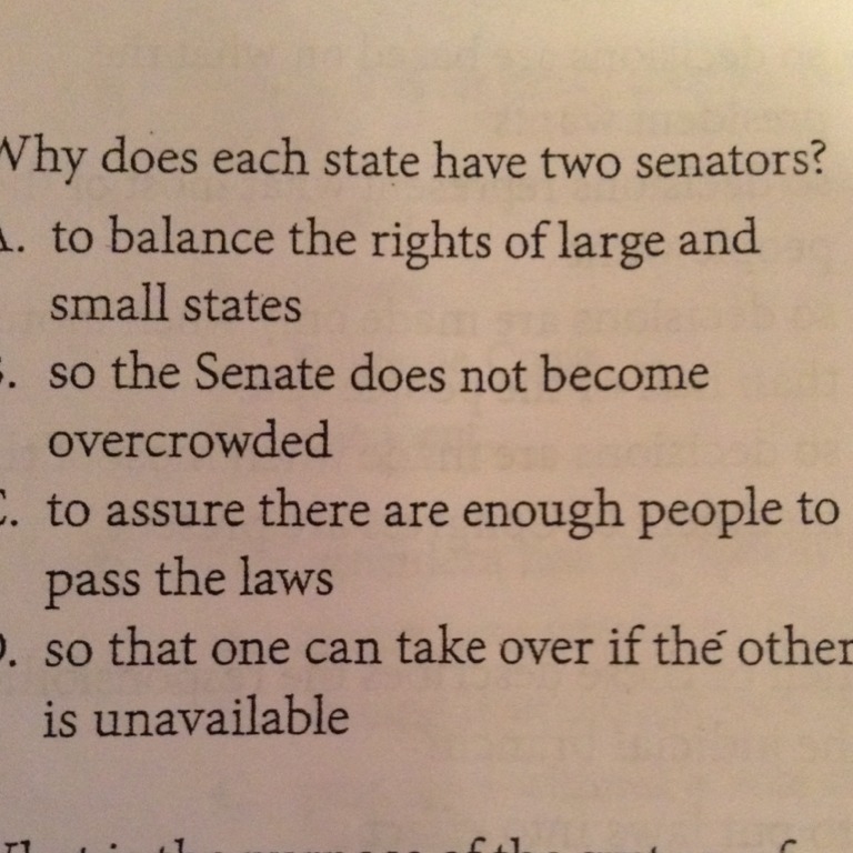 Why does each state have two senators?-example-1