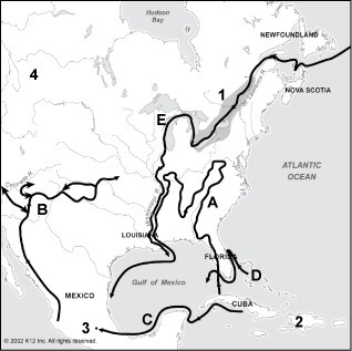 Which civilization is indicated by the number 3? A. Inuit B. Aztec C. Mississippian-example-1